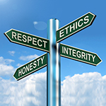 Respect Ethics Honest Integrity Signpost Meaning Good Qualities